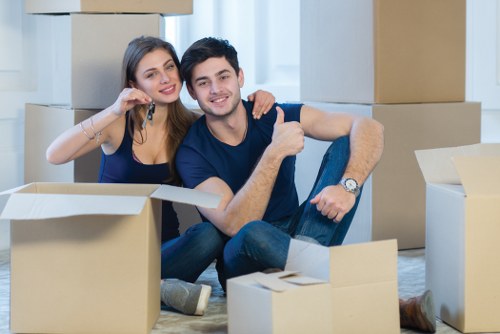Careful loading of furniture and boxes for a local flat relocation