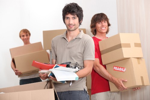 Packed boxes and furniture ready for a student move in South London