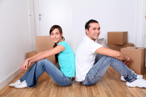 Assorted moving boxes, tape, and protective packing materials for local customers